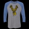 Unisex Triblend Three-Quarter Raglan T-Shirt Thumbnail