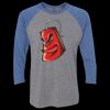 Unisex Triblend Three-Quarter Raglan T-Shirt Thumbnail