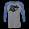 Unisex Triblend Three-Quarter Raglan T-Shirt Thumbnail