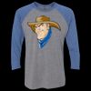 Unisex Triblend Three-Quarter Raglan T-Shirt Thumbnail
