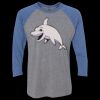 Unisex Triblend Three-Quarter Raglan T-Shirt Thumbnail