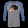 Unisex Triblend Three-Quarter Raglan T-Shirt Thumbnail