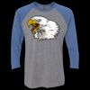 Unisex Triblend Three-Quarter Raglan T-Shirt Thumbnail