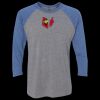 Unisex Triblend Three-Quarter Raglan T-Shirt Thumbnail