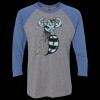 Unisex Triblend Three-Quarter Raglan T-Shirt Thumbnail