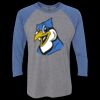 Unisex Triblend Three-Quarter Raglan T-Shirt Thumbnail