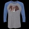 Unisex Triblend Three-Quarter Raglan T-Shirt Thumbnail