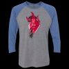 Unisex Triblend Three-Quarter Raglan T-Shirt Thumbnail