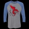 Unisex Triblend Three-Quarter Raglan T-Shirt Thumbnail