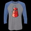 Unisex Triblend Three-Quarter Raglan T-Shirt Thumbnail