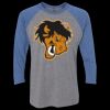 Unisex Triblend Three-Quarter Raglan T-Shirt Thumbnail