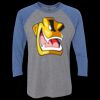 Unisex Triblend Three-Quarter Raglan T-Shirt Thumbnail