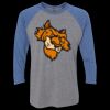 Unisex Triblend Three-Quarter Raglan T-Shirt Thumbnail