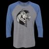 Unisex Triblend Three-Quarter Raglan T-Shirt Thumbnail