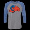 Unisex Triblend Three-Quarter Raglan T-Shirt Thumbnail