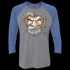 Unisex Triblend Three-Quarter Raglan T-Shirt Thumbnail
