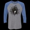 Unisex Triblend Three-Quarter Raglan T-Shirt Thumbnail