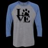 Unisex Triblend Three-Quarter Raglan T-Shirt Thumbnail