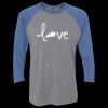 Unisex Triblend Three-Quarter Raglan T-Shirt Thumbnail