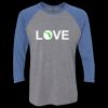 Unisex Triblend Three-Quarter Raglan T-Shirt Thumbnail