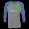 Unisex Triblend Three-Quarter Raglan T-Shirt Thumbnail