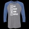Unisex Triblend Three-Quarter Raglan T-Shirt Thumbnail