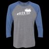 Unisex Triblend Three-Quarter Raglan T-Shirt Thumbnail