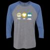 Unisex Triblend Three-Quarter Raglan T-Shirt Thumbnail