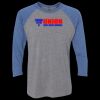 Unisex Triblend Three-Quarter Raglan T-Shirt Thumbnail