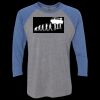Unisex Triblend Three-Quarter Raglan T-Shirt Thumbnail