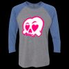 Unisex Triblend Three-Quarter Raglan T-Shirt Thumbnail