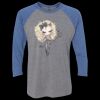 Unisex Triblend Three-Quarter Raglan T-Shirt Thumbnail