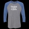Unisex Triblend Three-Quarter Raglan T-Shirt Thumbnail