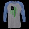 Unisex Triblend Three-Quarter Raglan T-Shirt Thumbnail