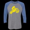 Unisex Triblend Three-Quarter Raglan T-Shirt Thumbnail