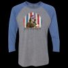 Unisex Triblend Three-Quarter Raglan T-Shirt Thumbnail