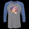 Unisex Triblend Three-Quarter Raglan T-Shirt Thumbnail