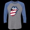 Unisex Triblend Three-Quarter Raglan T-Shirt Thumbnail