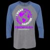 Unisex Triblend Three-Quarter Raglan T-Shirt Thumbnail