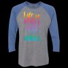 Unisex Triblend Three-Quarter Raglan T-Shirt Thumbnail