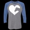 Unisex Triblend Three-Quarter Raglan T-Shirt Thumbnail