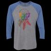 Unisex Triblend Three-Quarter Raglan T-Shirt Thumbnail