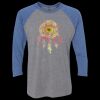 Unisex Triblend Three-Quarter Raglan T-Shirt Thumbnail