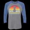Unisex Triblend Three-Quarter Raglan T-Shirt Thumbnail