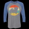 Unisex Triblend Three-Quarter Raglan T-Shirt Thumbnail