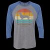 Unisex Triblend Three-Quarter Raglan T-Shirt Thumbnail