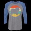 Unisex Triblend Three-Quarter Raglan T-Shirt Thumbnail