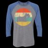 Unisex Triblend Three-Quarter Raglan T-Shirt Thumbnail