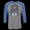 Unisex Triblend Three-Quarter Raglan T-Shirt Thumbnail