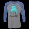 Unisex Triblend Three-Quarter Raglan T-Shirt Thumbnail